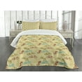 thumbnail image 3 of Ambesonne Bicycle Quilted Bedspread Set 3 Pcs, Contrast Vintage Colors, Queen Size, Multicolor, 3 of 5
