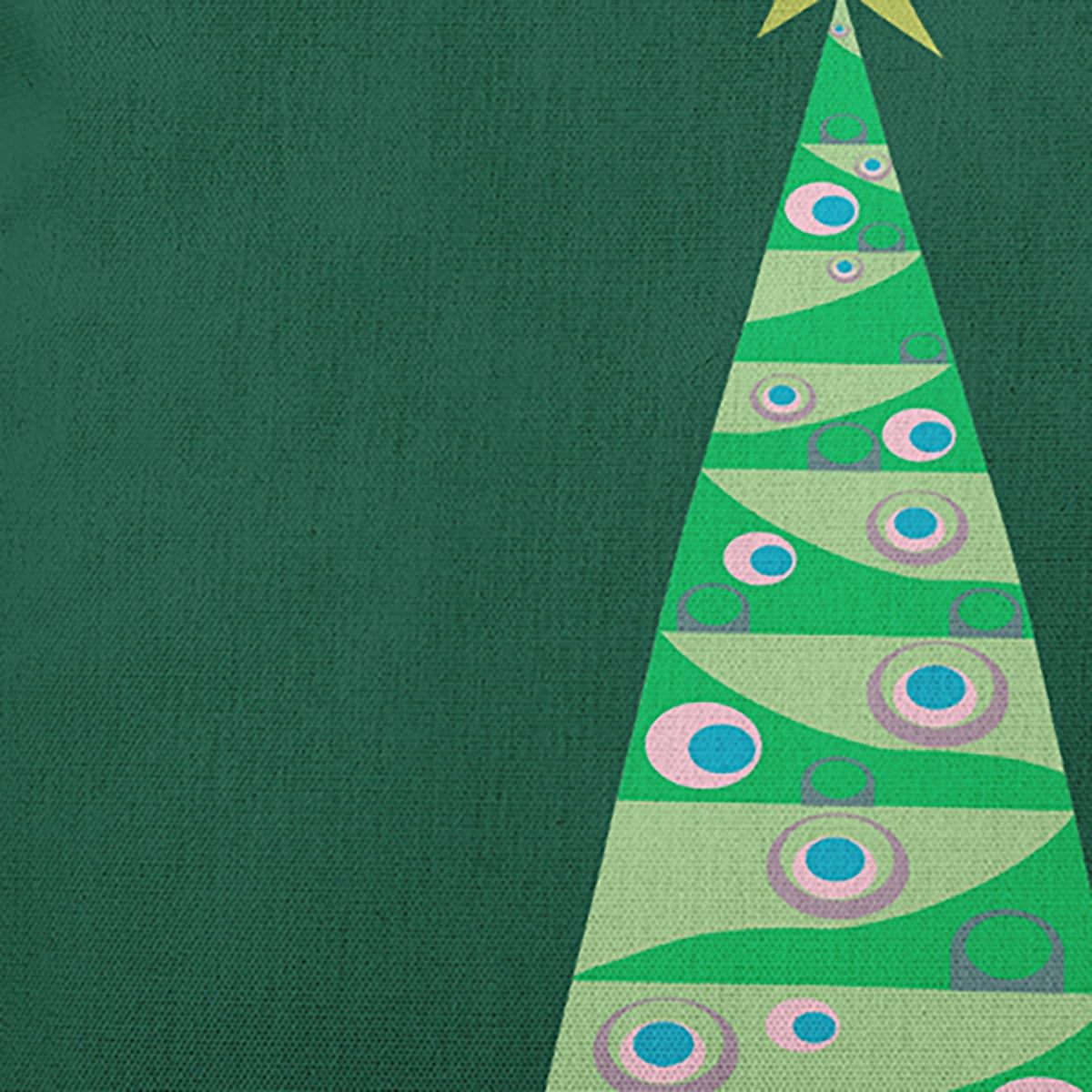 16" x 16" Simply Daisy Cartoon Christmas Tree Polyester Indoor/Outdoor Pillow, Forest Green Qty 1
