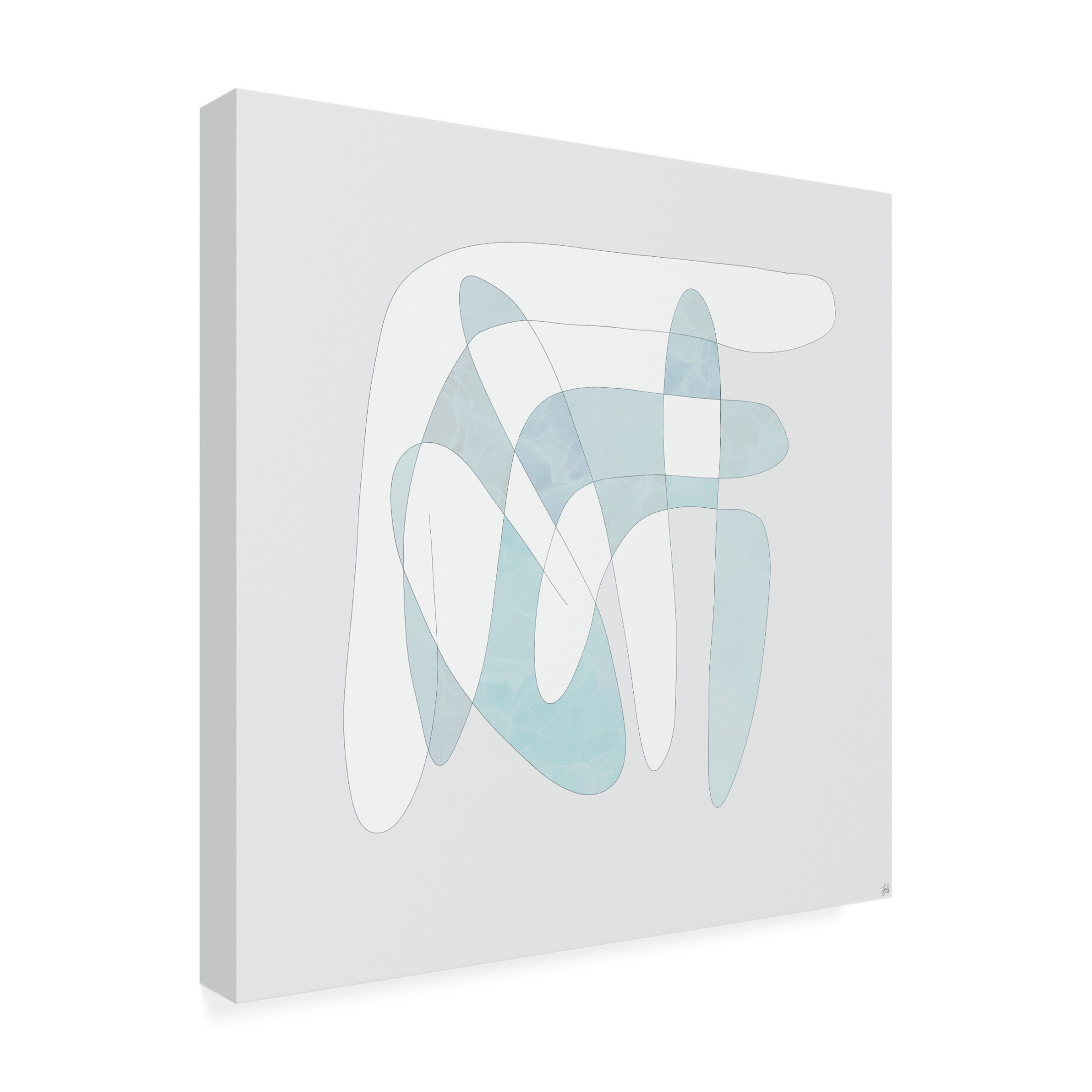 Canvas Wall Art - Line and Brush 'Light Line N Fill 1' Wall Art for Living Room, Bedroom, or Office Décor by Trademark Fine Art - 14 x 14 Inches