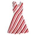 thumbnail image 5 of 2024 Red And White Striped Dress Straight Lines Street Style Dresses Womens Beach Skate Dress Summer Custom Clothes 3XL 4XL 5XL, 5 of 7