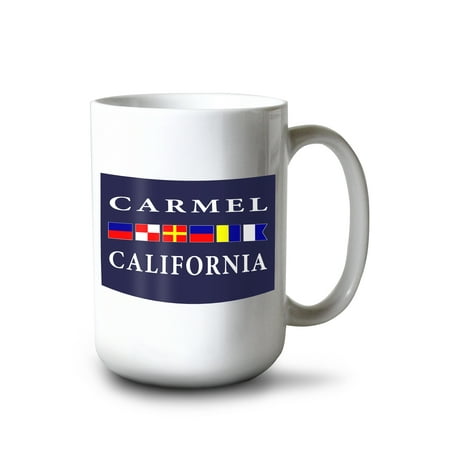 

15 fl oz Ceramic Mug Carmel California Nautical Flags Dishwasher & Microwave Safe