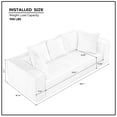 thumbnail image 2 of 88.97" Corduroy Sectional Sofa Couch, Modern Upholstered Sponge Floor Sofa with 5 Pillows, 3 Seater Sofa Furniture for Living Room, Bedroom, Apartment and Office, 2 of 7