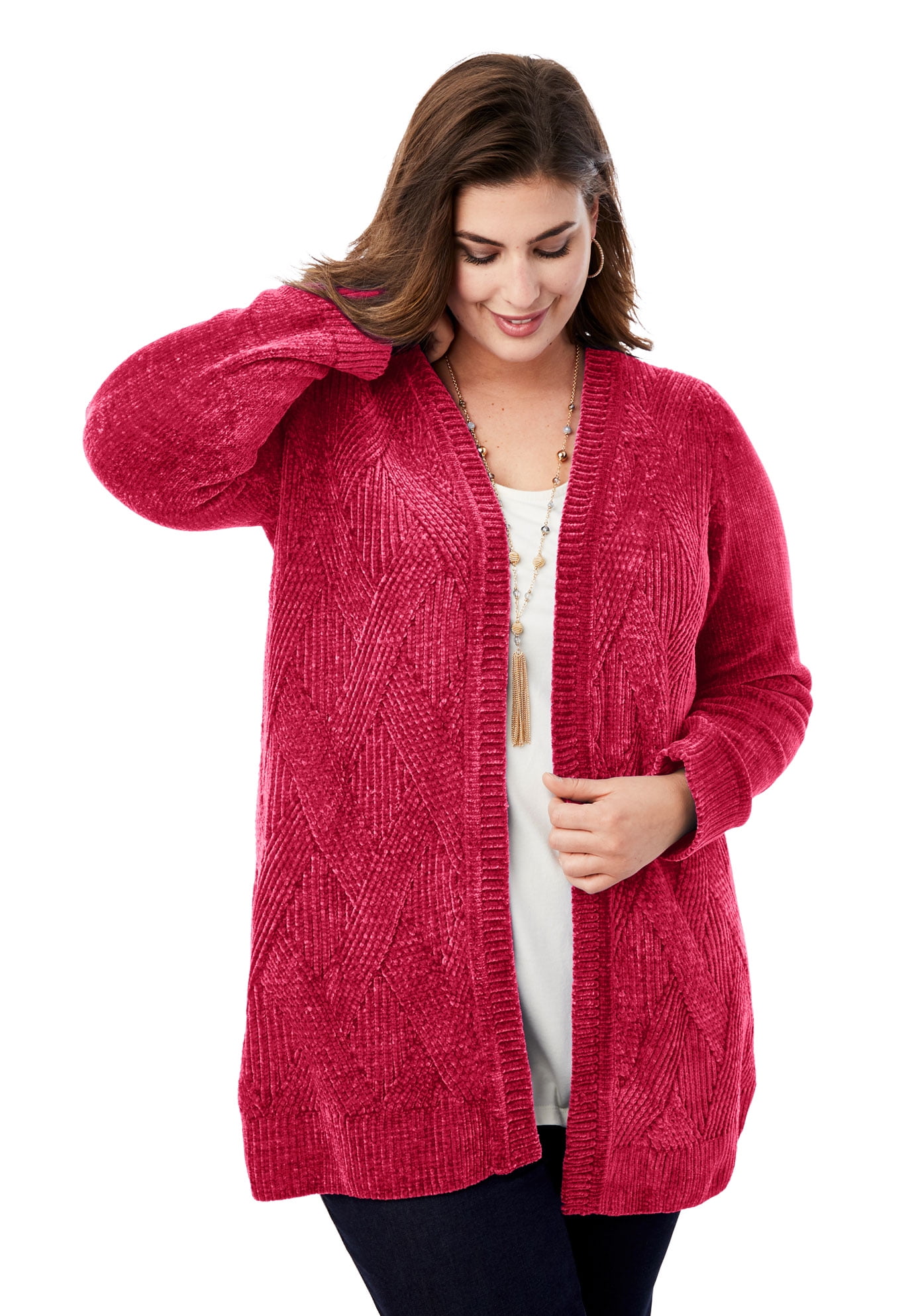 chenille cardigan plus size