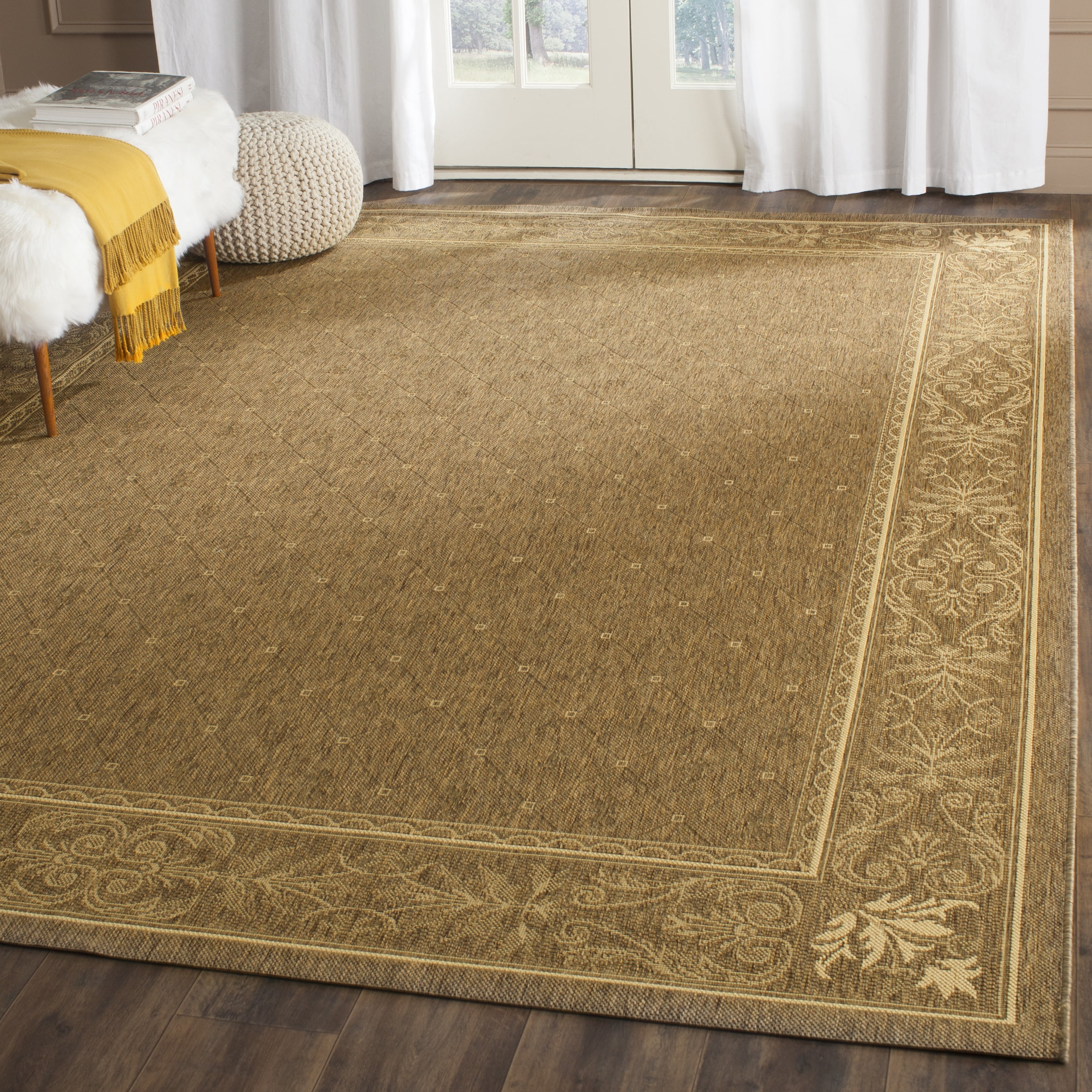 Safavieh Courtyard Derek Oriental Indoor/Outdoor Area Rug, Brown/Natural, 6'7" x 6'7" Square