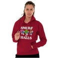 thumbnail image 4 of Smurf the Halls Christmas Presents Hoodie Sweatshirt Women Men Brisco Brands S, 4 of 6