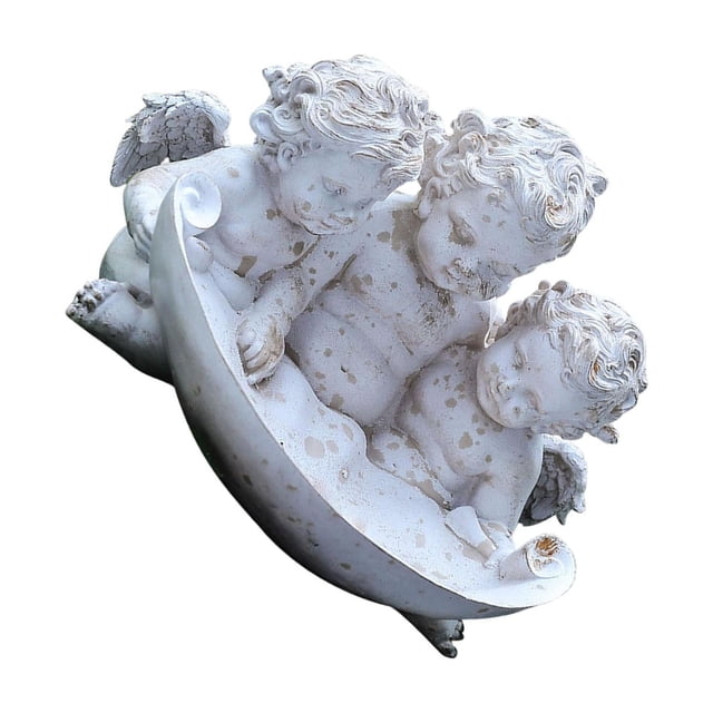 pitrice Angels Garden Statue Sculpture for Landscape Bird Areas Poolside Feeder Bowl
