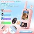 thumbnail image 3 of Walkie Talkies, vídeo genérico recargable para niños, paquete de 2 unidades, azul/rosa, 3 of 8