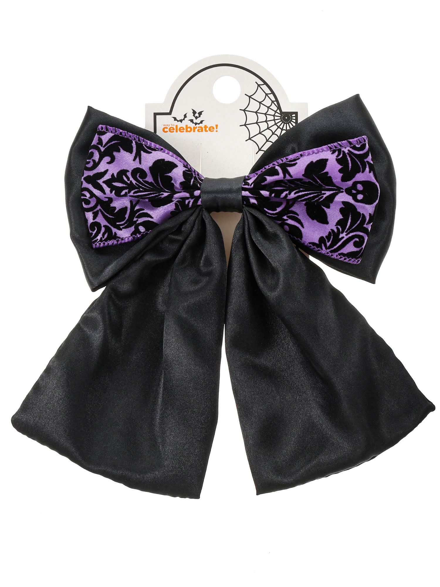 Way to Celebrate Halloween Women's Velvet Accent Hair Bow, Mulitcolor, 1 Piece, Alligator Hair Clip