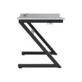 thumbnail image 4 of SD Studio Designs Gaming Zone PC Gamer Computer Desk with , Charging Station and Headphone Hook, Black Metal Legs/Racing Silver Top, 4 of 9