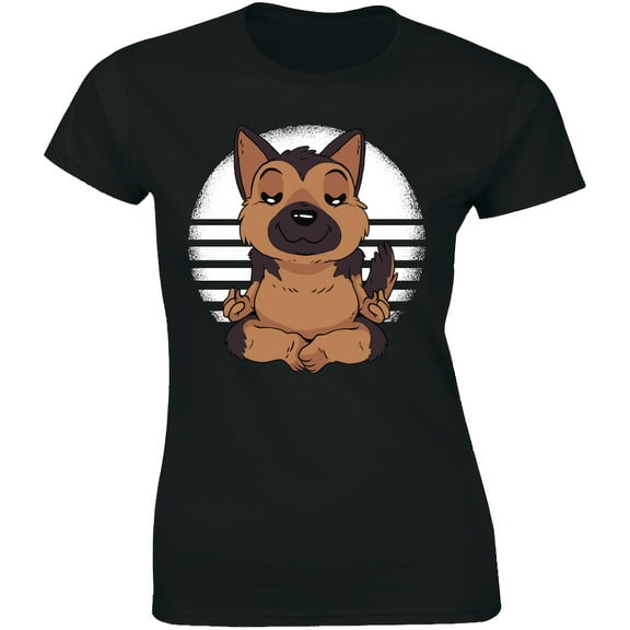 Cute Dog Doing Yoga - Sitting Pose For Meditation Women's T-Shirt