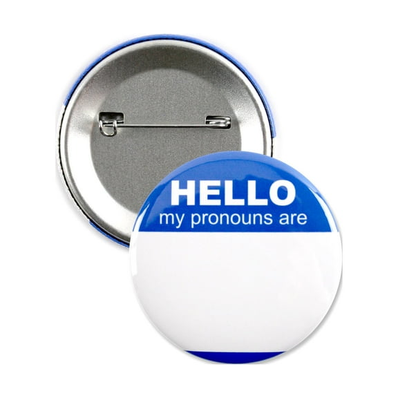 25 Pack - Hello My Pronouns Are "Write-In" LGBTQ Pinback Button Badges - 2.25 Inch Round