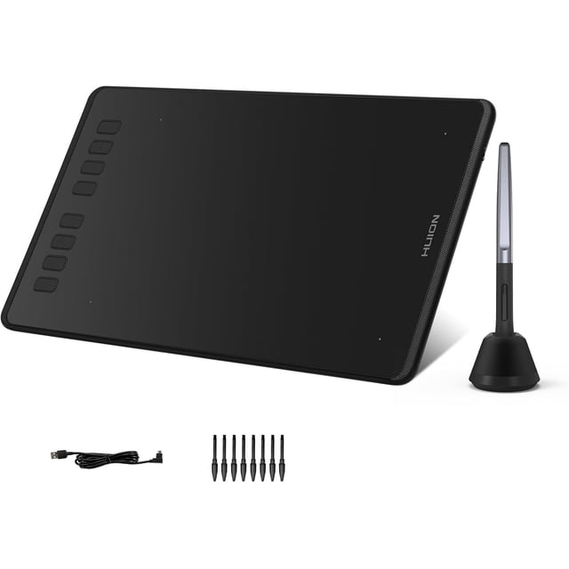 Inspiroy H640P Drawing Tablet, 6x4 inch Digital Art with Battery-Free Stylus, 8192 Pen Pressure, 6 Hot Keys, Graphics Tablet for Drawing, Writing, Design, Teaching, Work with , PC &
