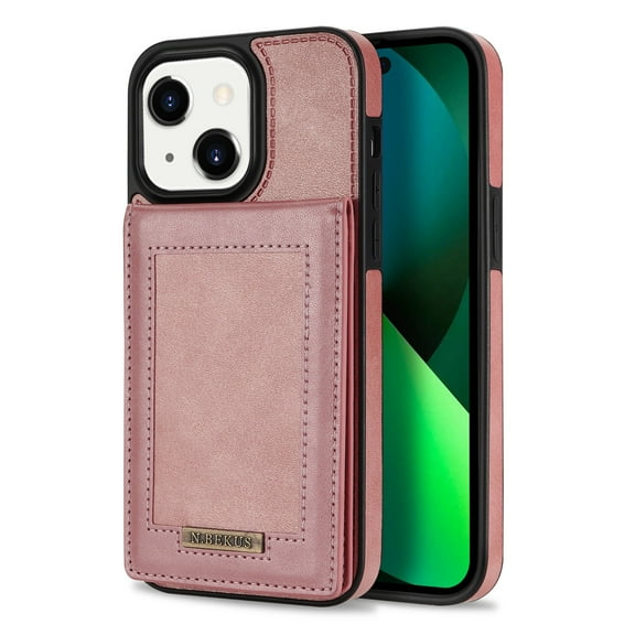 SaniMore for iPhone 14 Plus 6.7" Magnetic Wallet Case, PU Leather Case with Card Slot & Multi-Angle Kickstand Shockproof Protective Case for iPhone 14 Plus Women Men, Rosegold