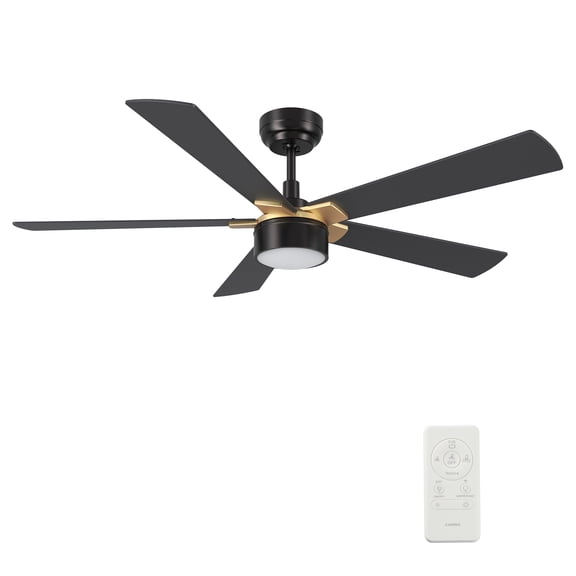 Ceiling Fan with Lights 52" Indoor Outdoor Ceiling Fan 5 Blades Remote Control with Light Modern Ceiling Fan for Terrace Living Room Bedroom