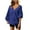 Blue, variant on ShomPort Womens Oversized V-Neck Sweatshirt Trendy Casual Long Sleeve Solid Color Pullover Top