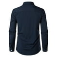 thumbnail image 3 of JUMESGU Button Up Shirt Men Casual Mens Slim Fit Collar Button Down Dress Shirt (Dark Blue,M), 3 of 8