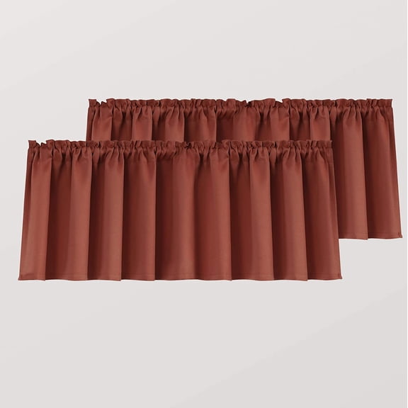 Terracotta Valance Curtains for Windows 36x16 Inch Length