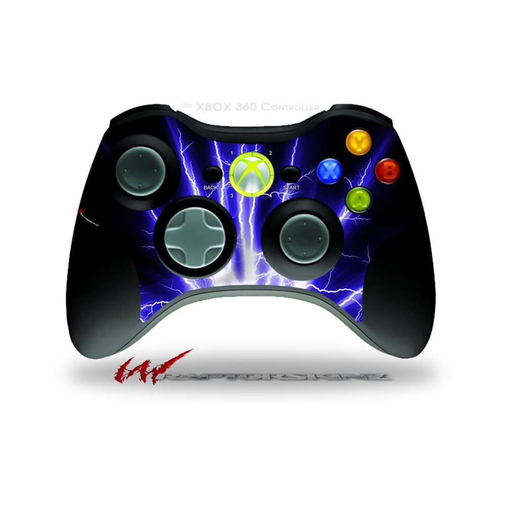 Lightning Blue Decal Style Skin fits Microsoft XBOX 360 Wireless Controller (CONTROLLER NOT