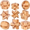 thumbnail image 2 of piezas de divertidos juguetes intelectuales clásicos con cerradura de bambú Kong Ming Luban, juguetes de bloqueo, bola de ensamblaje IQ para el hogar (bloqueo de bola + tetracaidecaedro), 2 of 7