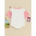 thumbnail image 6 of Infant Baby Girl Birthday Jumpsuit Letter Print Short Sleeve Round Neck Romper Cute Bodysuit, 6 of 10