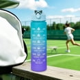 thumbnail image 5 of 24oz Gradient Flip Top Water Bottle, One-Button Portable Plastic Cup with Detachable Carry Loop for Outdoor Sports, 5 of 6