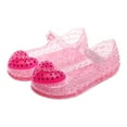 thumbnail image 6 of Gubotare Girls Sandals Girls' Jelly Sandals Sparkling Party Dance Mary Jane Shoes for Toddler Princess Dress-Up Summer Glitter Sandals Size 11.5 (Pink,Little Kids 11.5), 6 of 9