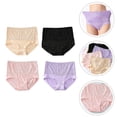 thumbnail image 3 of 4 unids transpirable encaje alto cintura bragas ropa interior para mujeres niñas damas, 3 of 5