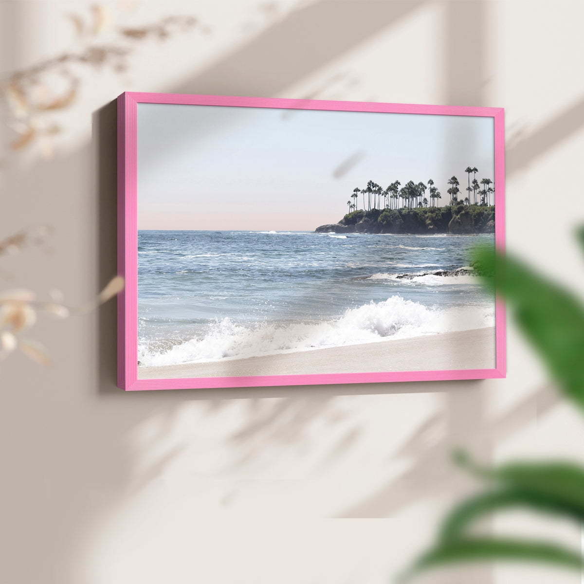Distant Palms by Natalie Carpentieri - Restickable Framed Giclée Print