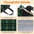thumbnail image 4 of Green and Black Checkered Pattern Insulated Lunch Bag for Women Men, Large Portable Soft Cooler Tote, Thermal Food Storage Bag with Pearl Cotton, 8.66L, 8.75"x5.75"x9.5", 4 of 6