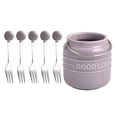 thumbnail image 2 of Stainless Steel 304 Fruit Fork Set, Home Dessert Forks with Candy-Colored Storage Jar & Fruit Picks, Multi-Scene Use for Snack Serving, High-Quality Ceramic Material, Versatile Kitchen Gadget, 2 of 7