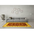 thumbnail image 3 of Ahgly Company Indoor Round Oriental Yellow Industrial Area Rugs, 8' Round, 3 of 4