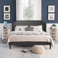 thumbnail image 1 of VECELO 3-Piece Bedroom Sets Upholstered Platform Bed Frame and 2 Nightstand, 1 of 5