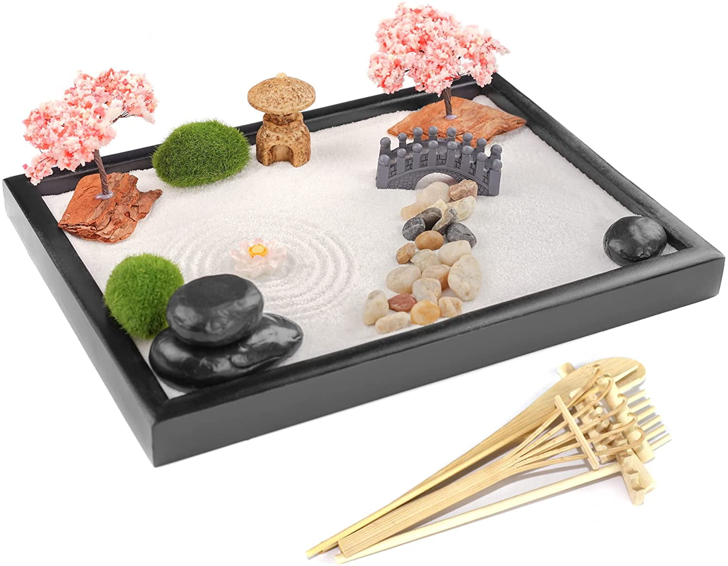 Garden Mini Zen With Rake Sand Resin Handicraft Decoration High quality 