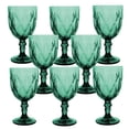 thumbnail image 1 of Juego 8 Copas de Vidrio Cristal para Champaña Vino Agua  Color Verde, 1 of 5