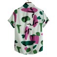 thumbnail image 2 of Playeras Hombres Moda Primavera Verano Casual Manga corta Turndown Neck Impreso Camisetas Top Blusa (Green, M), 2 of 3