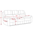 thumbnail image 2 of Recliner Sofa， PU Leather Reclining Sofa with USB Button and Wireless Charger, Recliner Sofa 4-Seat Reclining Sofa for Living Room, Office, Home Theater,Tech cloth (Light Grey-Blue), 2 of 6