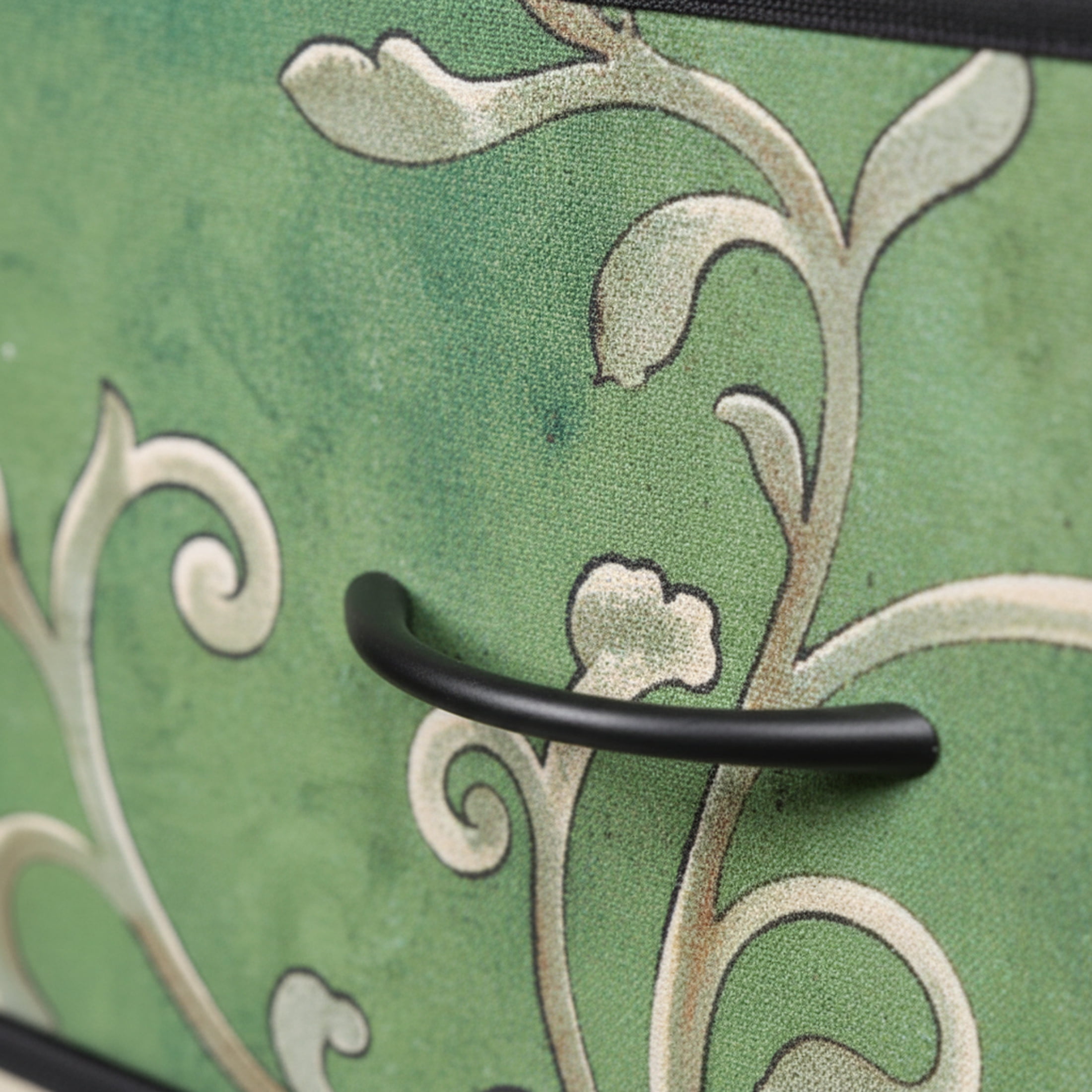 edx Fabric Dresser with 7 Drawers, Retro Flower Design, Chest of Drawers with Sturdy Steel Frame, Wood Top for Bedroom, Living Room, Hallway