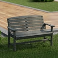 thumbnail image 3 of Wildridge Classic Bench, Dark Gray - Outdoor Weather Resistant Poly Lumber Bench for Patio, Deck, Garden, 3 of 4