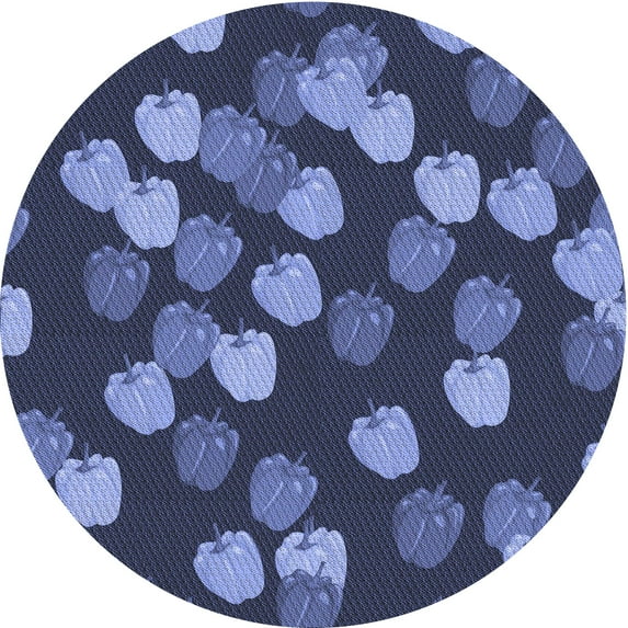 Ahgly Company Machine Washable Indoor Round Transitional Blue Area Rugs, 6' Round