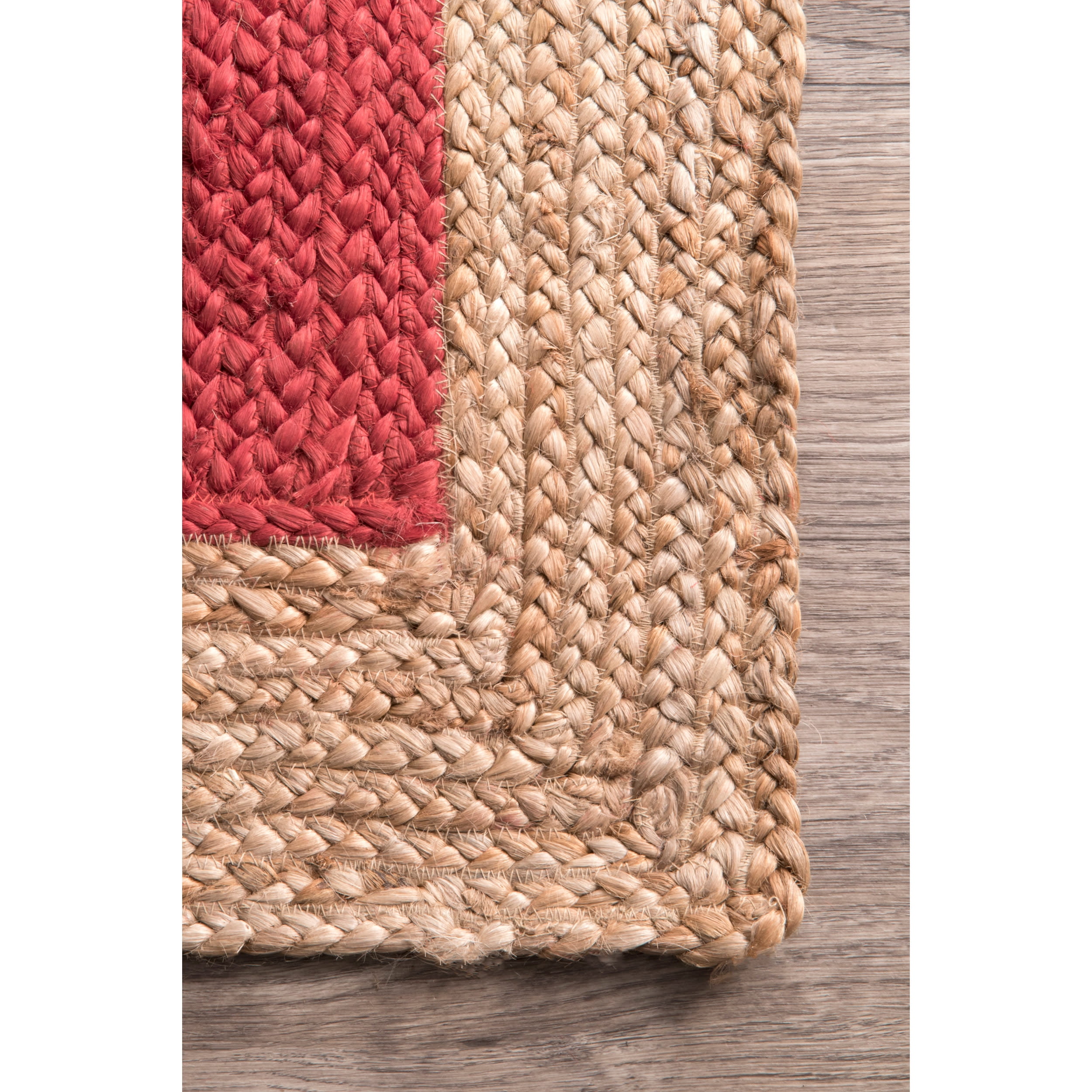 nuLOOM Eleonora Casual Jute Red 5' x 8' Farmhouse Area Rug