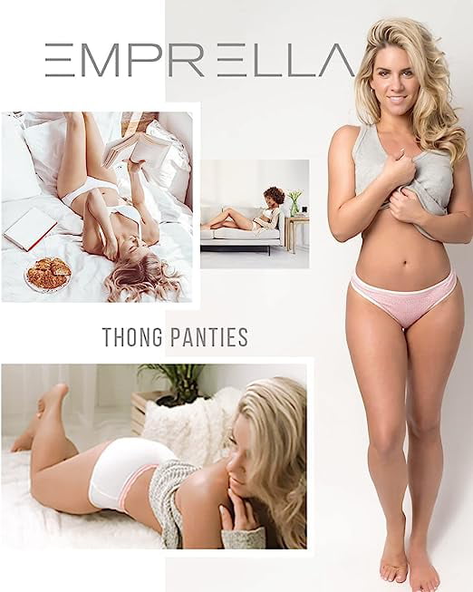 Emprella Womens Underwear, 8 Pack Thongs for Women Cotton Seamless Ladies Thong  Panties - XL 