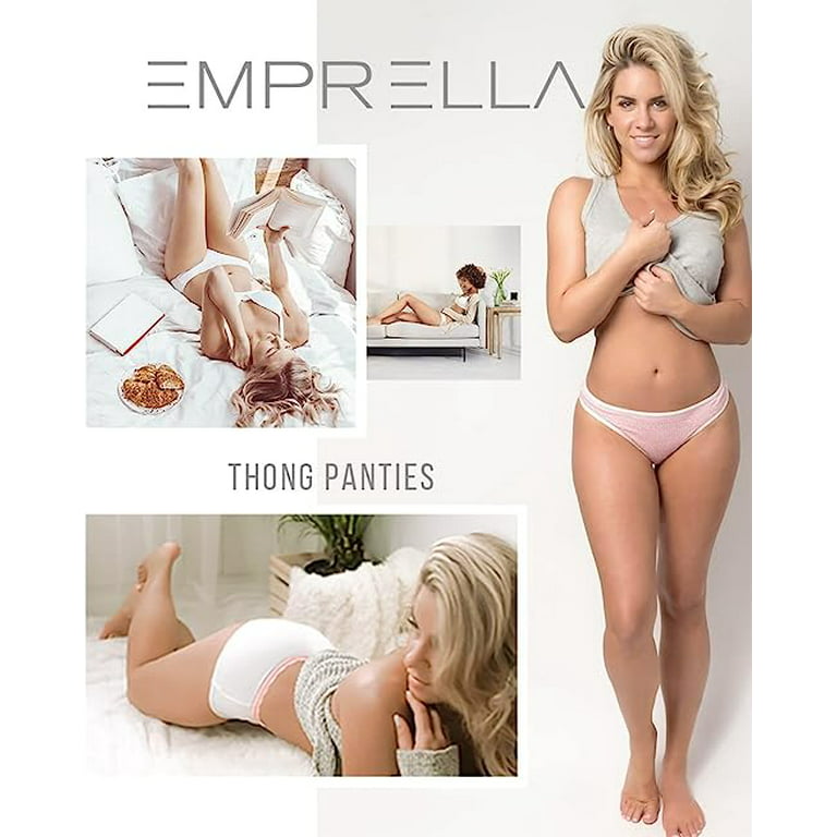 Emprella Cotton Underwear Women, 8 Pack Womens Bikini Seamless Ladies  Cheeky Panty - L