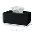 thumbnail image 2 of Essentra Home Rectangular Tissue Box Cover – Heavy Facial Tissue Box Cover with Modern Matte Black Finish – Matte Black Collection, 2 of 6