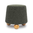 thumbnail image 3 of Jaine Forest Green Loose Mohair Ottoman, 3 of 4
