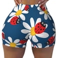 thumbnail image 2 of Sikiie Daisies With Ladybugs Workout Shorts Women Scrunch Butt Gym Shorts Seamless High Waist Tummy Control Yoga Biker Athletic Shorts-X-Large, 2 of 8