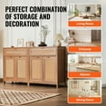 thumbnail image 6 of VEVOR Rattan Cabinet, Set of 2, Rattan Storage Cabinet with 4 Magnetic Doors and 2 Drawers, Sideboard Buffet Cabinet with Adjustable Shelves, for Hallway, Entryway, Living Room, or Kitchen, Natural, 6 of 9