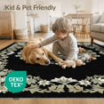 thumbnail image 4 of ODIKA 8'x10' Washable Area Rug Non-Shedding, Easy Care, Floral Boho Medallion Design With Vintage Vine Accents Snake Flowing Dynamic for King Size Bedroom Under Bed, Master Suite, 4 of 7