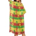 thumbnail image 2 of DISNIMO Stripe Plam Tree Print Women's Swimsuit Cover Up Long Summer Loose Beach Coverups Open Front Long Kimono Bikini Cover up, 2 of 6
