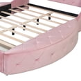 thumbnail image 6 of Upholstered Platform Bed Queen Size Storage Velvet Bed with Wingback Headboard and 1 Big Drawer,2 Side Storage Stool(Pink), 6 of 21