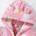 thumbnail image 5 of WUANDIXFA Toddler Girls Boys Sleepwear Kids Pajamas Night Robe Flannel Bathrobes Warm Hooded Baby Cartoon Coat Jacket Cute Toddler Bathrobe,Pink,3-4 Years, 5 of 9